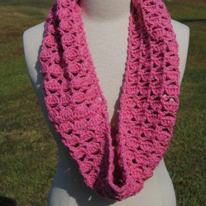 Handmade Dusty Rose Cowl Crocheted